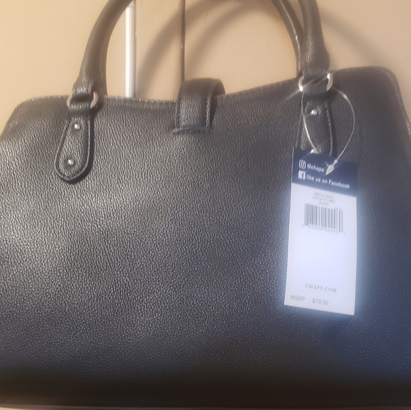 Chaps black satchel NWT with strap - Picture 4 of 5